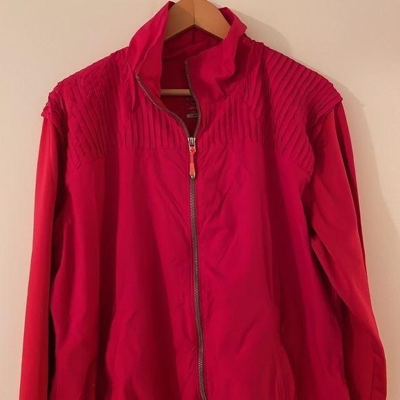 Adidas pink outdoor  jogging hiking zipper front windbreaker style jacket - Picture 2 of 8